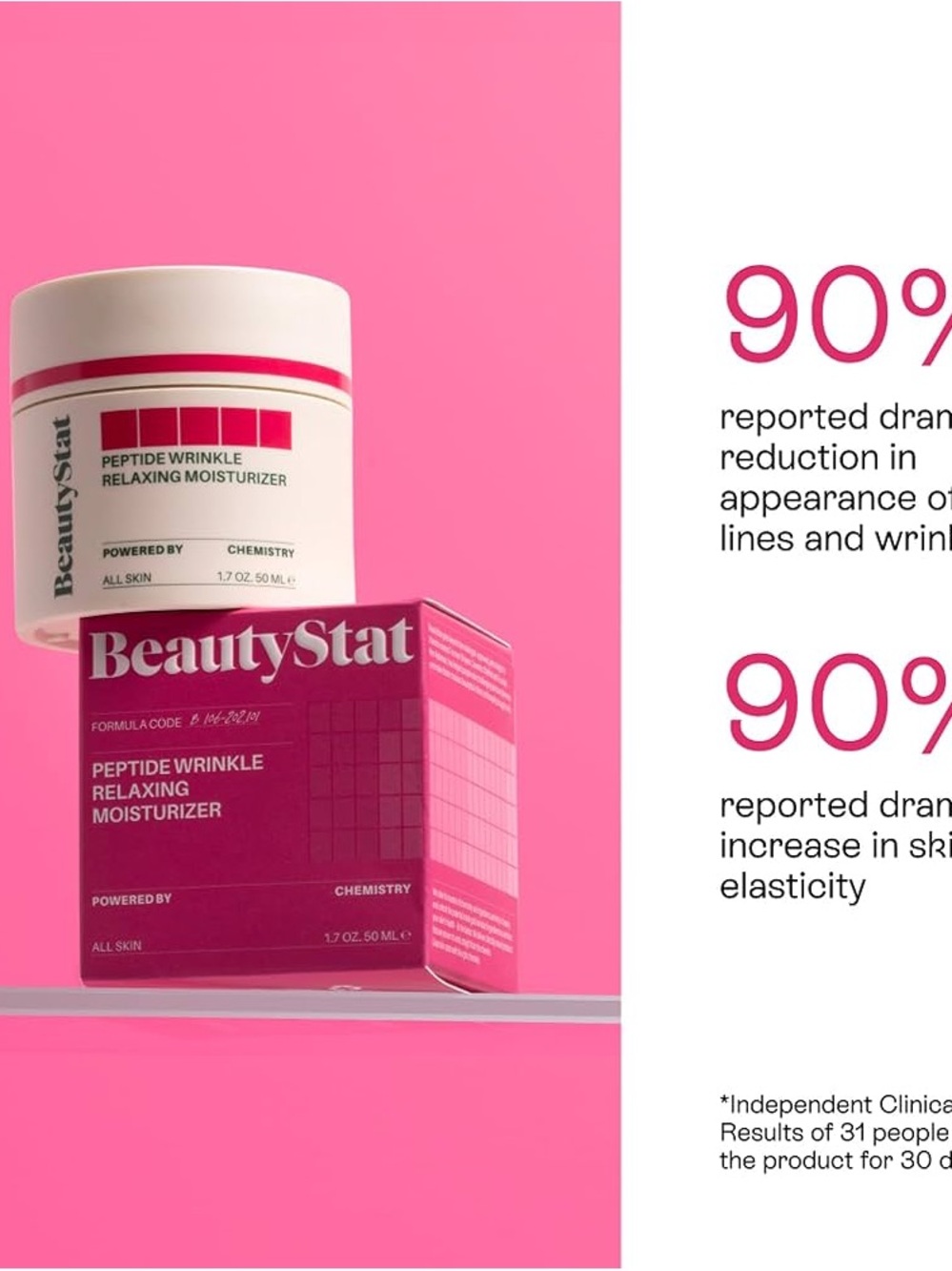 BeautyStat Peptide Wrinkle Relaxing Moisturizer - 1.7 OZ, New in Box - Picture 2 of 4